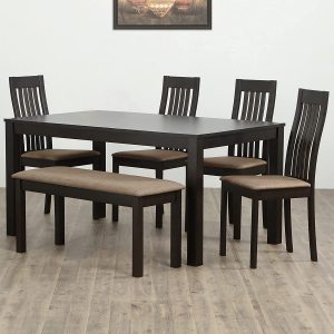 Home Centre Diana 6-Seater Dining Table with 4 Chairs and 1 Big Bench