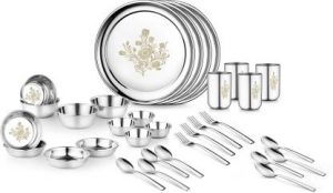 Jensons Stainless Steel Daisy Dinner Set