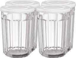 Amazon Basics Westridge 8-Piece (4 Glasses, 4 Lids) 