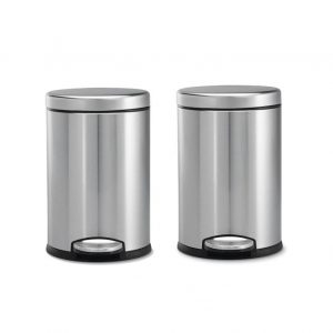 Stainless Steel Plain Pedal Dustbin with Buckets