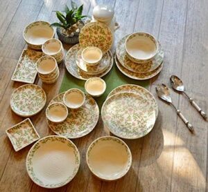 VIA DECOR Stoneware Flower Dinner Set 