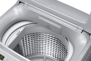 Washing machine with top loading