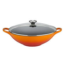 Le Creuset Cast Iron Wok with Glass Lid (32 cm)