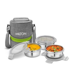 Milton Chic 3 Stainless Steel Tiffin Box with jackets,