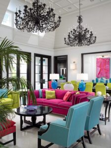 Bold colored furnishing