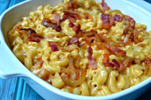 Macaroni and Cheese with Caramelized Onions and Bacon