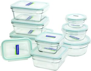 Glasslock 18-Piece Container Set The high-quality leakproof glass box set