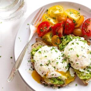 Avocado and poached egg toast