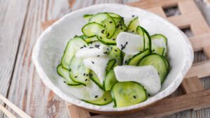 Daikon and Cucumber Sunomono (Japanese Vinegar Salad)